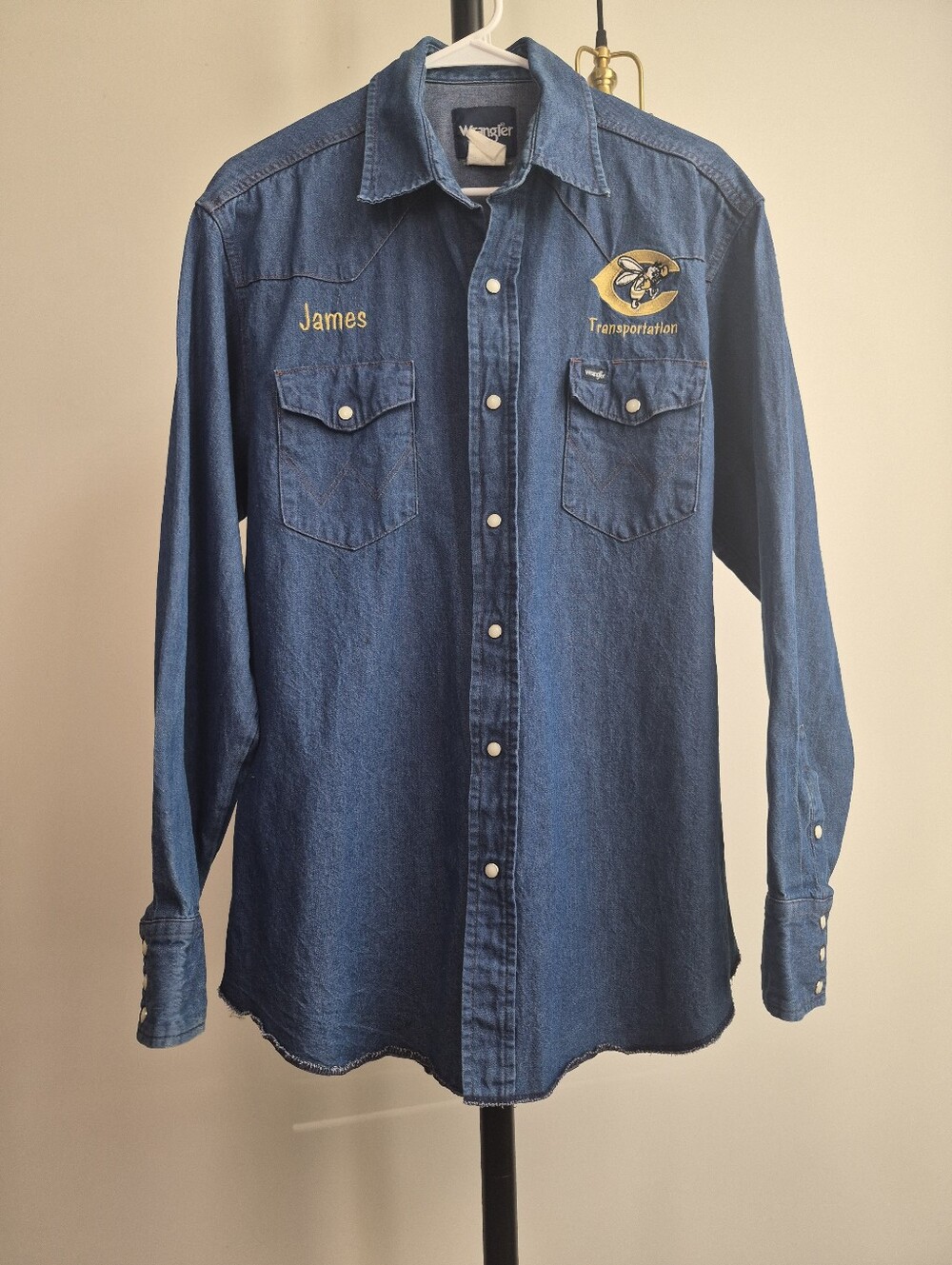 Vintage Wrangler Denim Long Sleeve Western Shirt - Men’s 17 x 35(L/ XL)